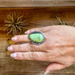 Adjustable Green Turquoise Ring – Sterling Silver – One of a Kind – Made in USA