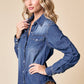 Western Dark Wash Snap Front Denim Shirt