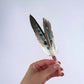 Turquoise Feathers Hand Wrapped Recycled Fabric