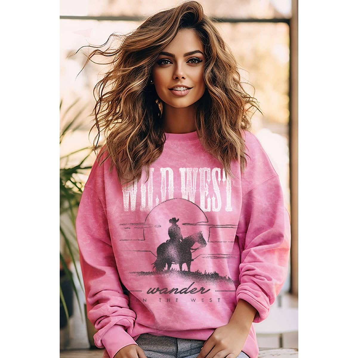 Wild West Wander Mineral Graphic Sweatshirt Pink