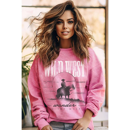 Wild West Wander Mineral Graphic Sweatshirt Pink