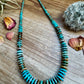 23 inch graduated turquoise necklace tri-color