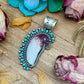 81 - Sterling Silver Kingman Turquoise & Purple Spiny Oyster Eagle Pendant by Shay Pfeiffer