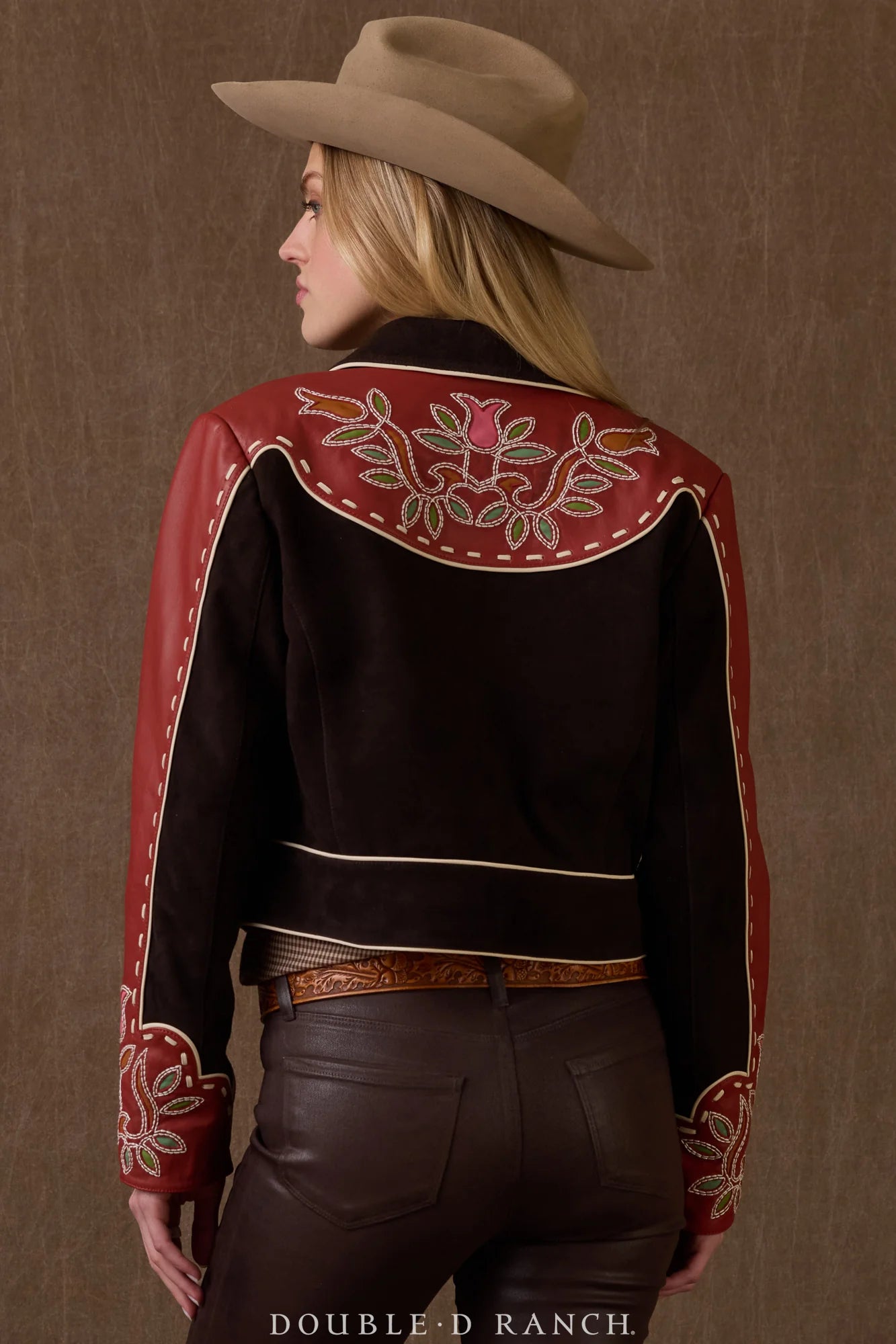 Tulip Time Jacket, back view, embroidered details