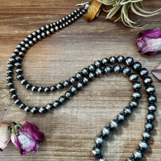 NFR Collection Necklace – Graduated Sterling Silver Pearls 6mm to 16mm – 45"