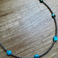 21” Necklace – Sterling Silver Pearls & High-Grade Oval Turquoise