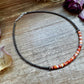 Spiny Oyster Heishi & Sterling Silver Pearl Choker