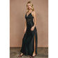 Satin Lace Detail Maxi Slip Dress