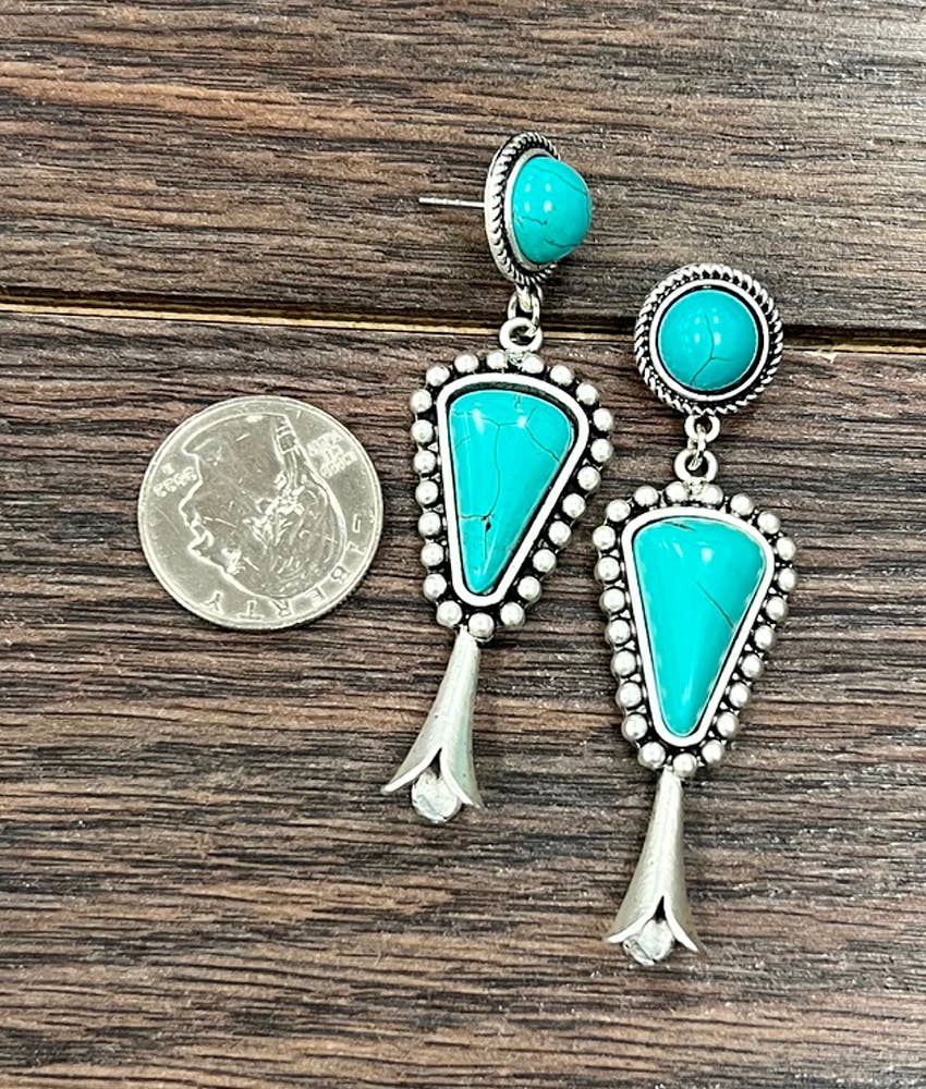 Squash Turquoise Post Earrings at Bourbon Cowgirl