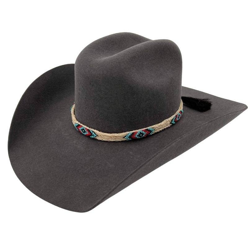 Horsehair Beaded Cowboy Hat Band - Star