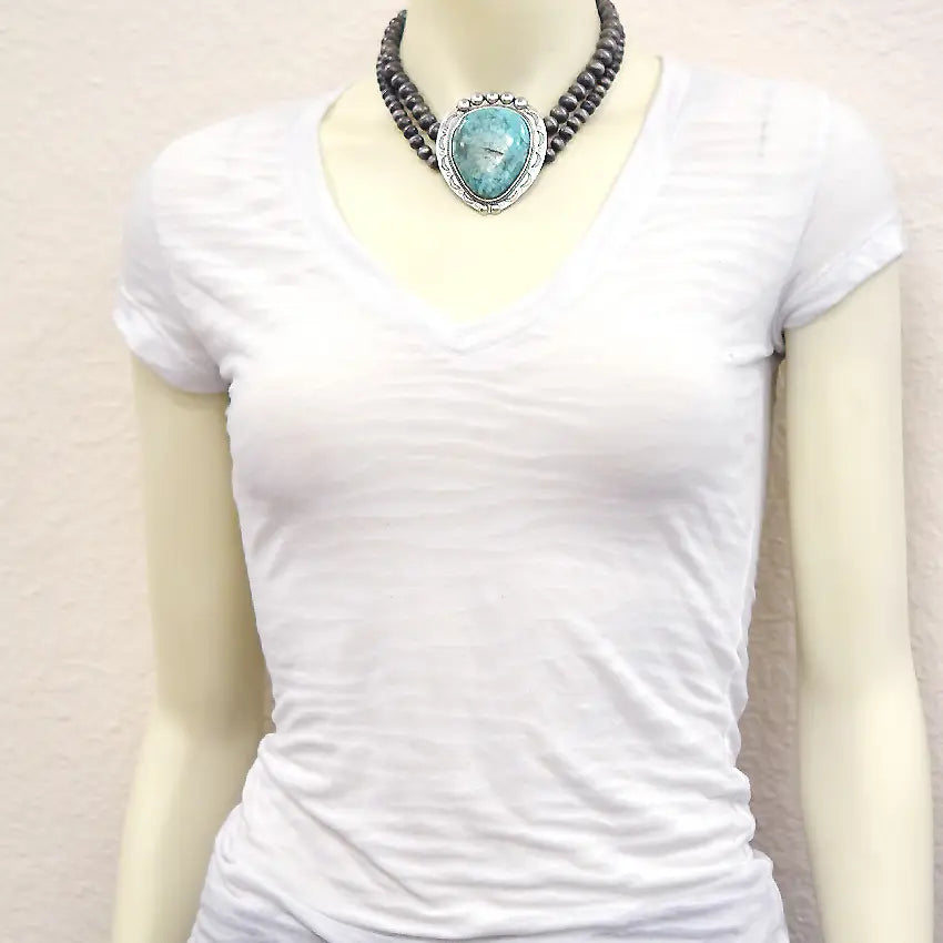 Handmade Turquoise Necklace at Bourbon Cowgirl