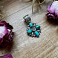 Flower Pendant with Sonoran Gold Turquoise – Sterling Silver – Native Made by Charles Johnson – Fits 10mm