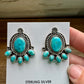 Stud earrings Kingman turquoise and sterling silver