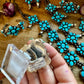 Complete Squash Blossom Set – Kingman Turquoise – Sterling Silver – Navajo Made by Wilson Dawes
