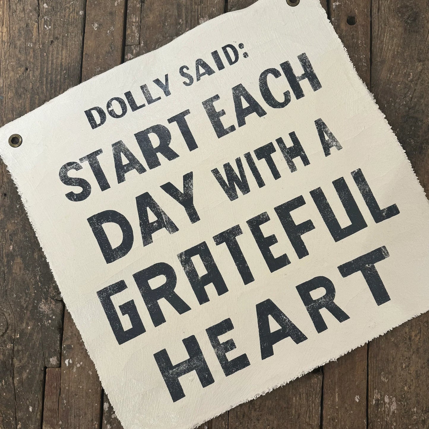 Dolly Parton Start Each Day with a Grateful Heart Canvas Wall Hanging