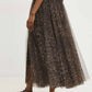 Aria Long Leopard Print Tulle Maxi Skirt