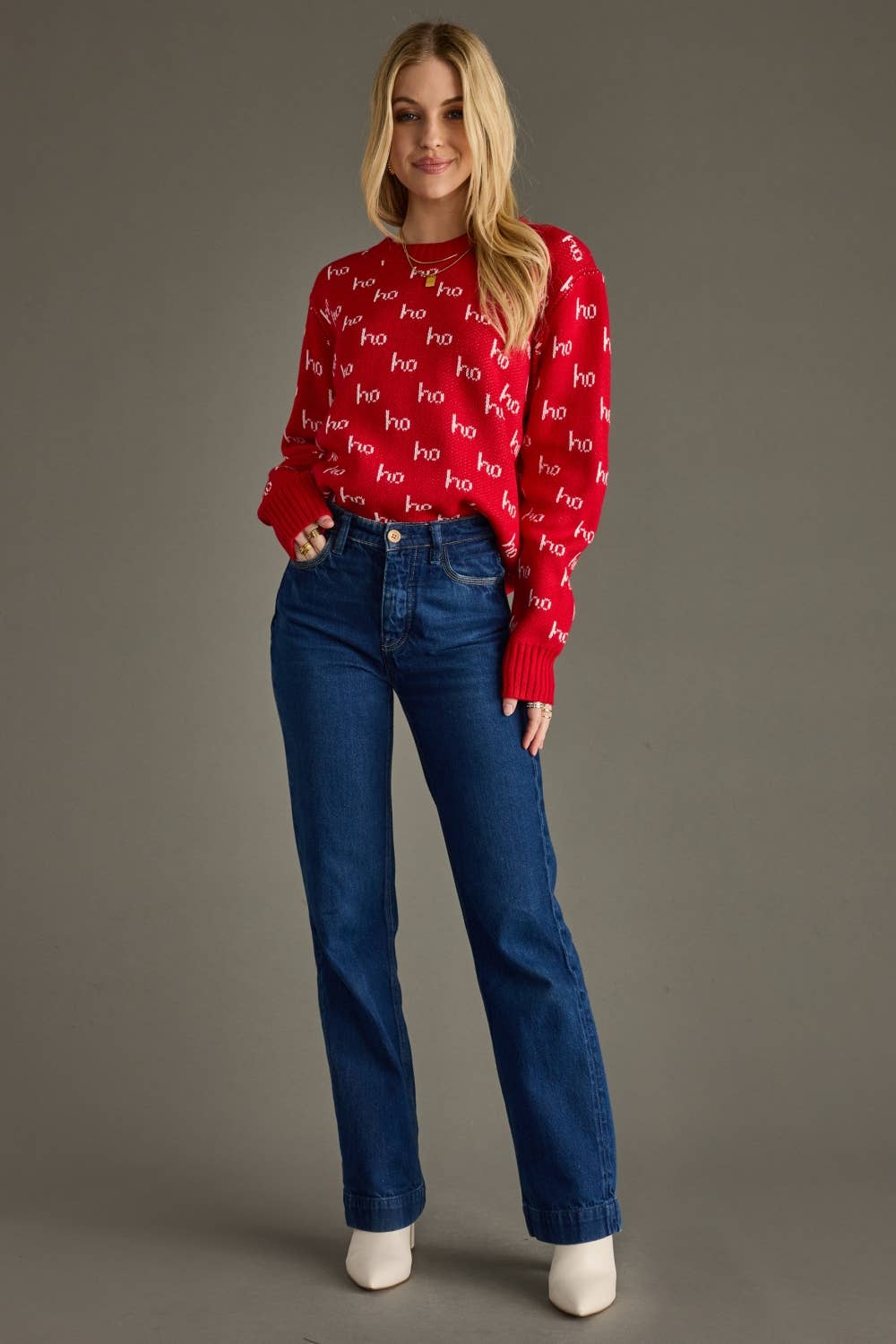 Red Ho Ho Ho Christmas Sweater