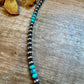 Sterling Silver Pearl & Blue Turquoise Necklace – 19"
