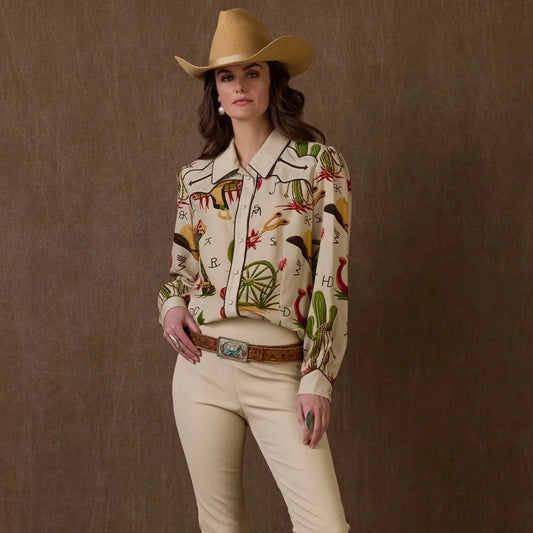 Atomic Ranch Top with Western Print