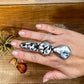 Long Ring - Size 8 1/2 - White Buffalo Ring & sterling silver