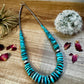 22 inch graduated turquoise necklace with Sterling silver pearls