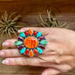 Adjustable Cluster Ring – Spiny Oyster & Sonoran Gold by E. Richards, Native Made
