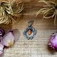 Naja Pendant with Orange & Purple Spiny Oyster – Sterling Silver – Native Made by KB