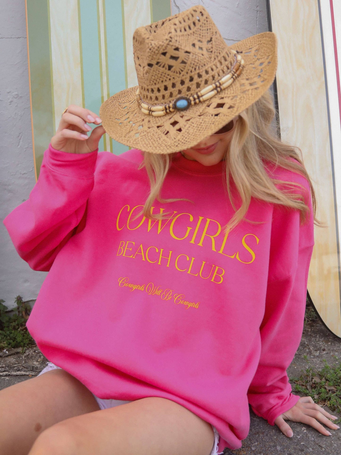 Cowgirls Beach Club Sweatshirt Gift for Coastal Cowgirls