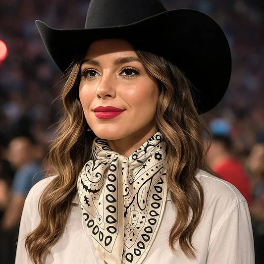 Cowgirl in hat and bandana...