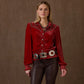 Etta Top red velvet western shirt