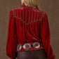 Etta Top red velvet western shirt