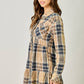 Acid Washed Tiered Coat Dress