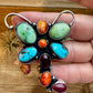 Dragon Fly Ring - Adjustable - Mix Stone & Sterling Silver