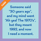 CARD 30 Years | Funny Party Gift | Kitsch Greeting Cards