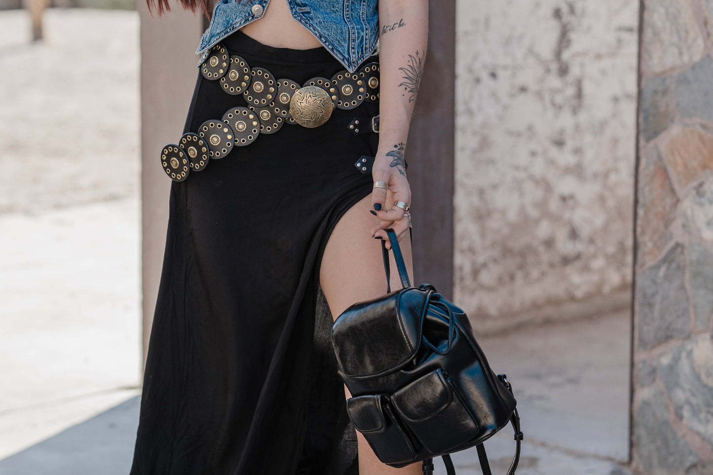 Leather Circle Caterpillar Disc Belt