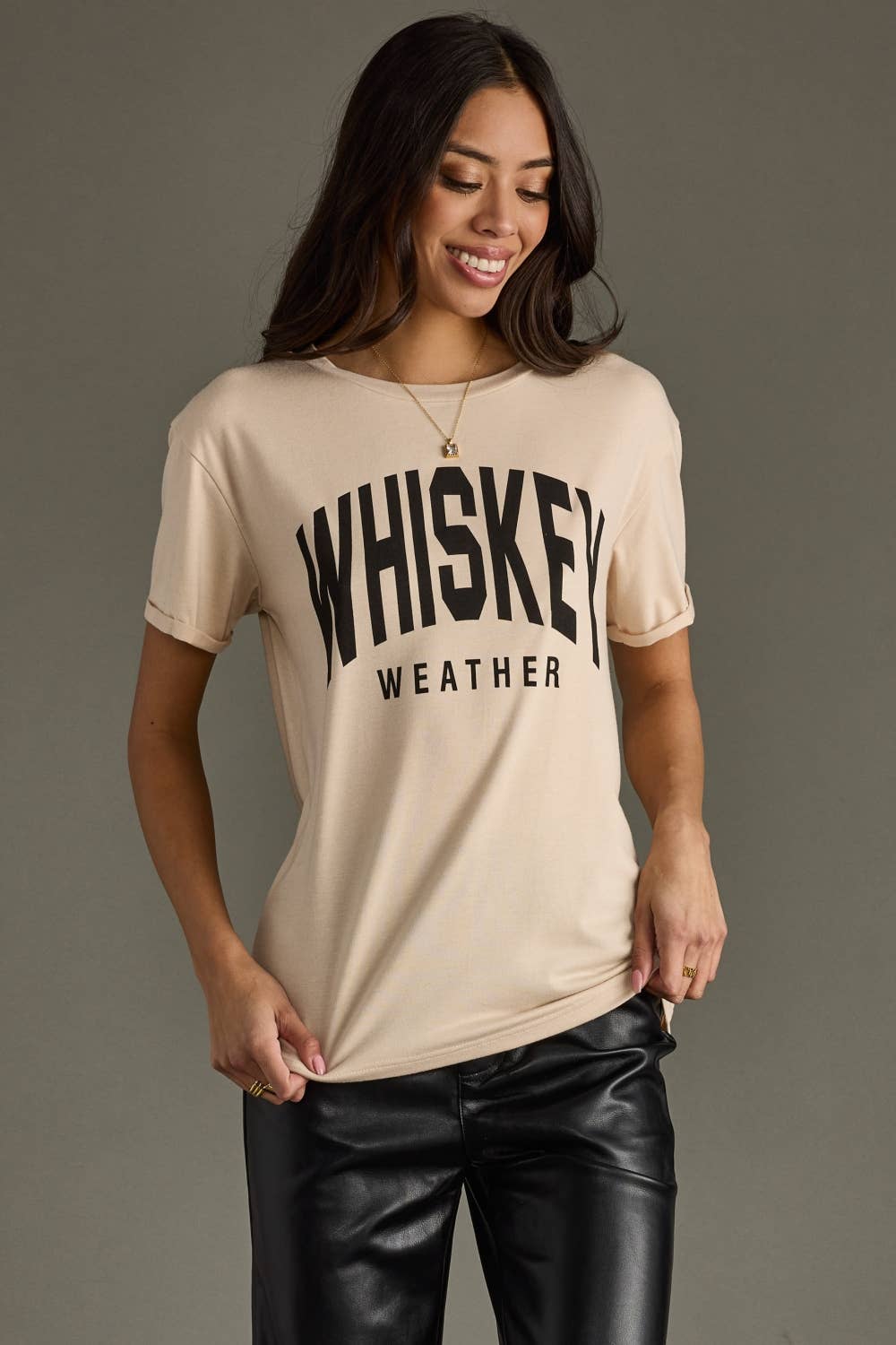 Tan Whiskey Weather Tee T-Shirt