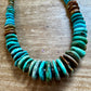 Tri-Color Turquoise & Hematite Necklace – 23"