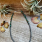 Sterling Silver Pearl & Turquoise Necklace – 16" + Extender