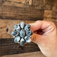 Cluster ring - size 8.5 - White Buffalo Ring - sterling silver