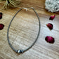 14 inch 3 mm sterling silver pearls  choker - 10 mm middle