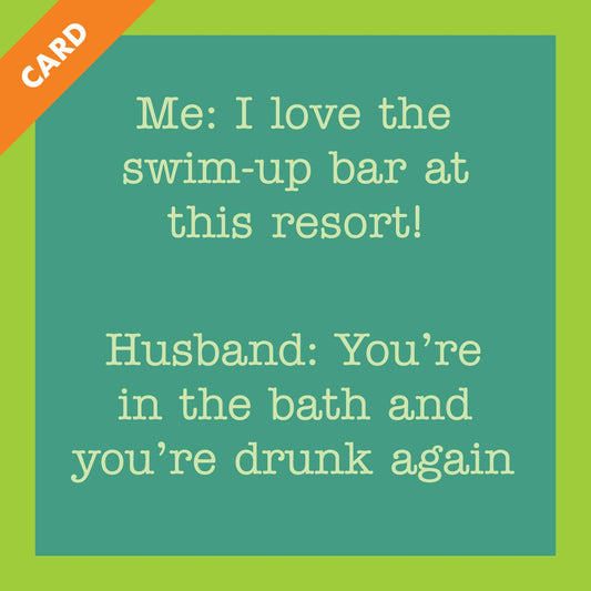 CARD Swim Up Bar | Funny Party Gift | Kitsch Greeting Cards