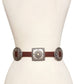 Western Alternating Concho Belt in Genuine Cowhide Leather