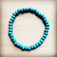 Blue Turquoise Stackable Beaded Bracelet at Bourbon Cowgirl