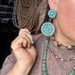 Big Cluster Dangle Earrings – Sleeping Beauty Turquoise & Sterling Silver