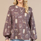 Western Print Long Sleeve Sweatshirt for Cowgirls
