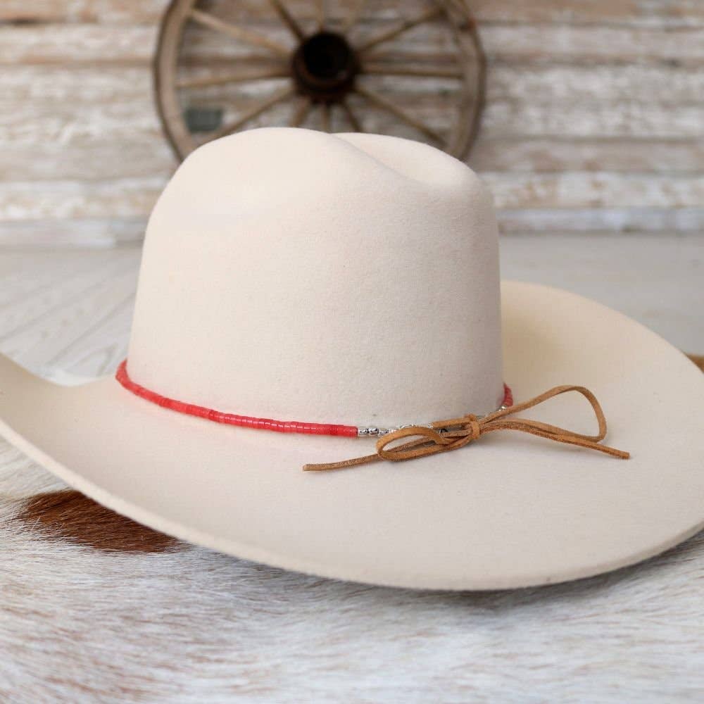 Embroidered Beige Cowboy Hat with Red Band Amazon.com: Authentic Brown Western Cowboy Hats w/ Red Band  main image 2