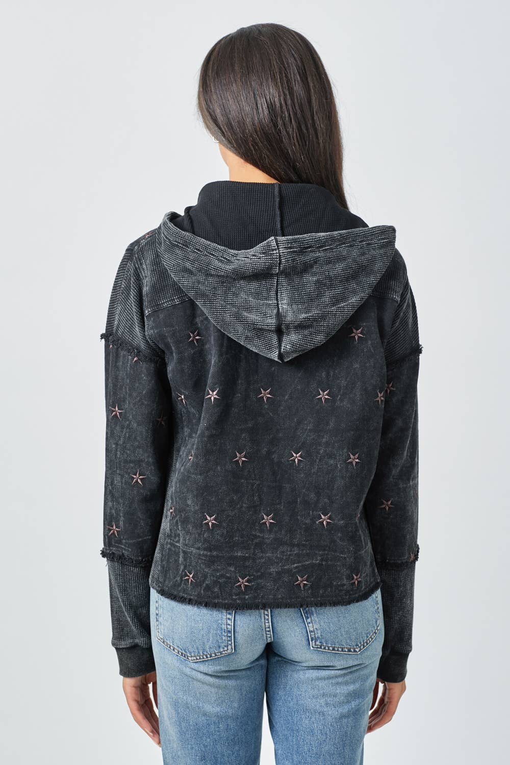 Star Embroidery Washed Jacket
