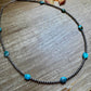 21” Necklace – Sterling Silver Pearls & High-Grade Oval Turquoise