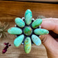 Big Flower ring- size 9 - Sonoran Gold turquoise ring and sterling silver