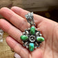 Flower Pendant with Sonoran Gold Turquoise – Option 2 – Sterling Silver